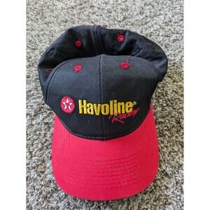 texaco halvoline racing cap strapback black red